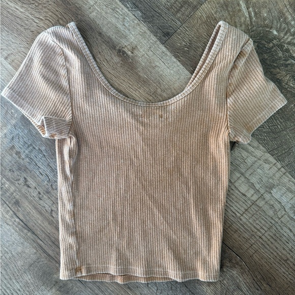 Scoop Neck Ribbed Tee - Picture 2 of 3